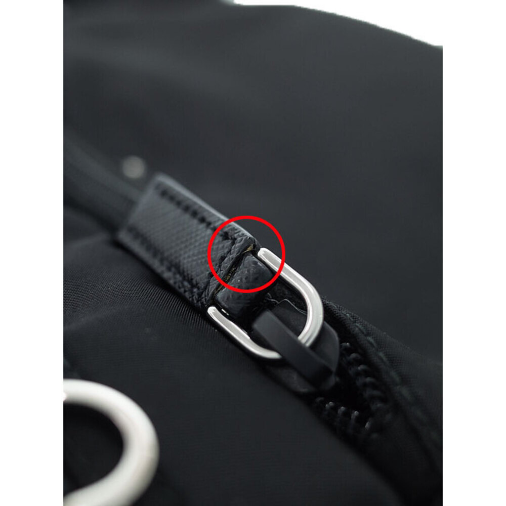 Prada messenger Crossbody saffiano bag Tessuto Black Leather Nero - Picture 7 of 9